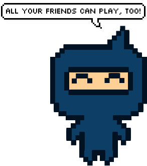 A blue Tamagotchi character.